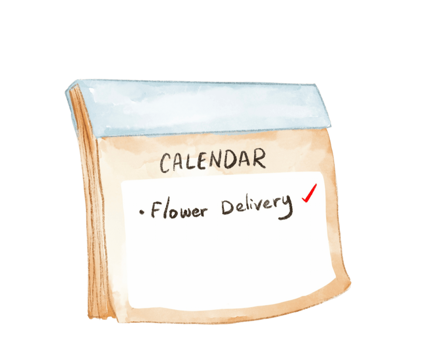 Kalender mit Lieferungshinweis – Symbol für direkte Zustellung ohne Zwischenlagerung