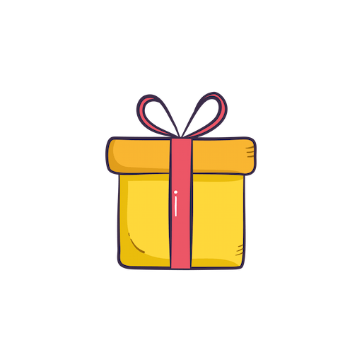 Geschenk mit roter Schleife als Icon.